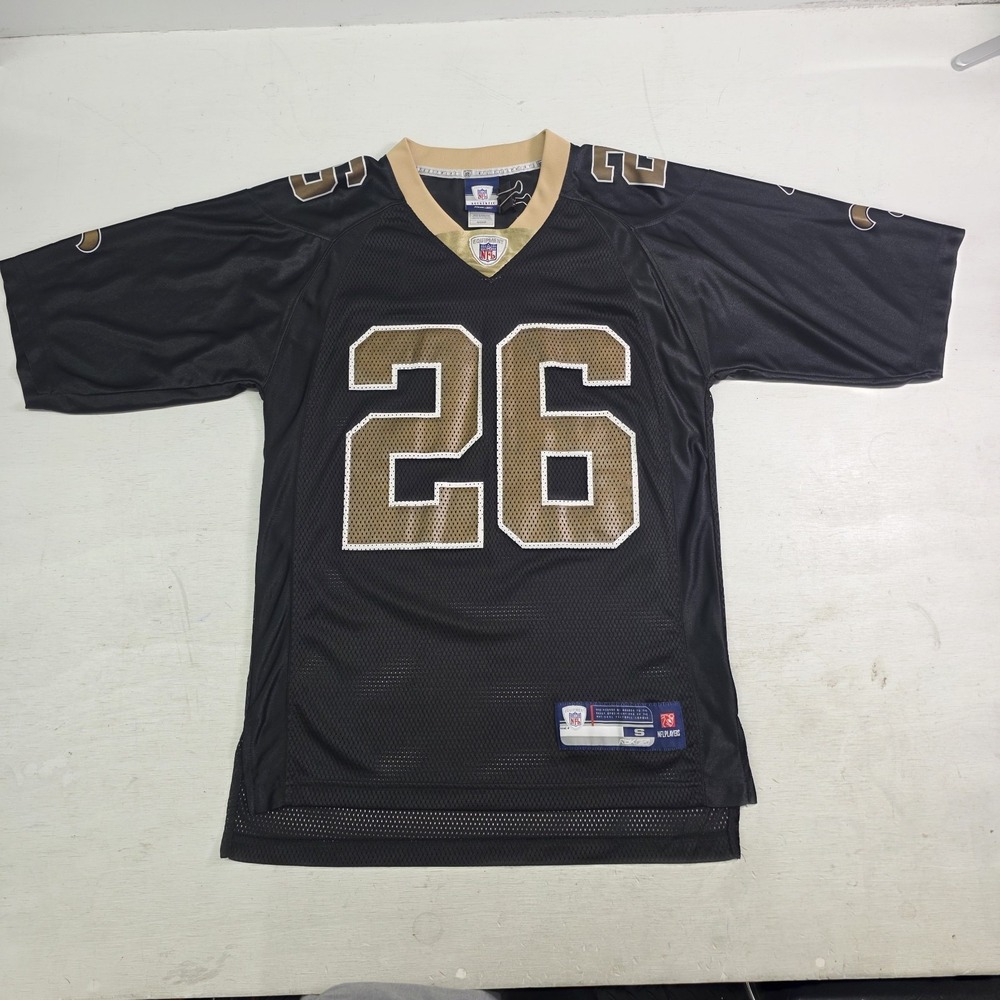 Reebok New Orleans Saints Deuce McAllister #26 NFL Black Mesh Jersey‎ Men's Sz S